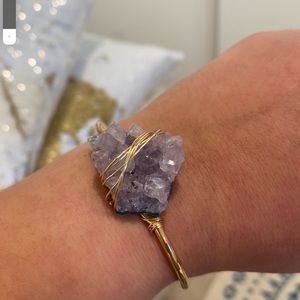 Natural Amethyst stone Bangle bracelet